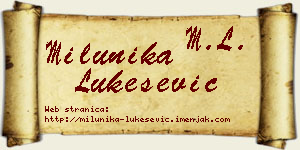 Milunika Lukešević vizit kartica
